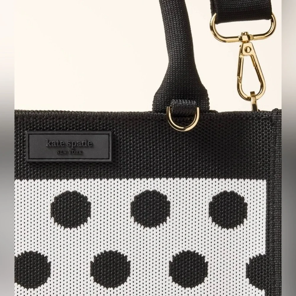 NWT • Kate Spade x Target Poka Dot Black & White Knit Crossbody Bag